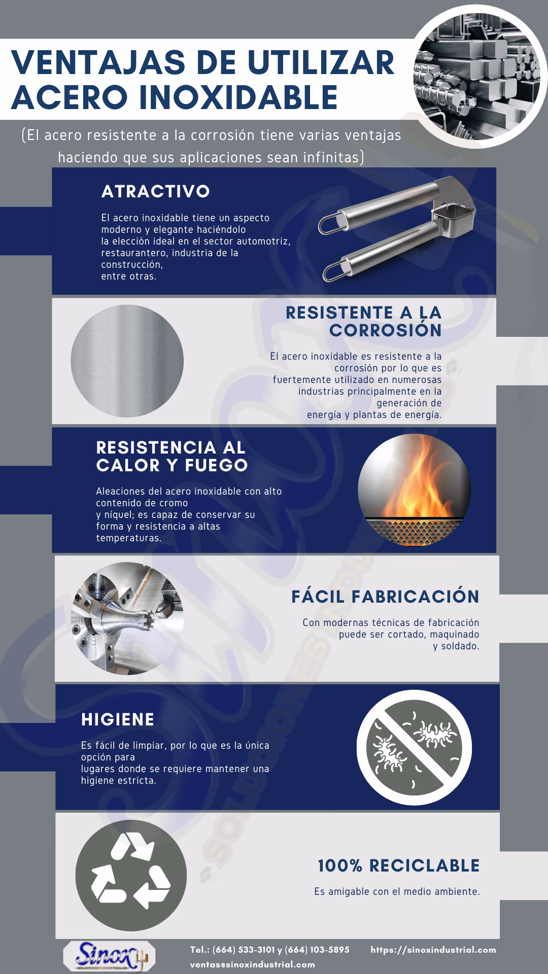 ¿Cuáles son los elementos clave del acero inoxidable?