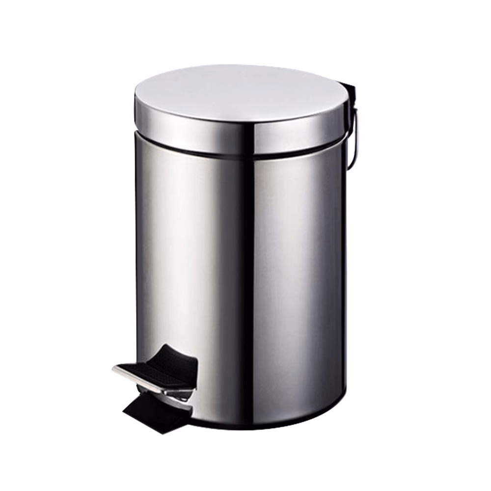 ¿Qué es un basurero de acero brillante?