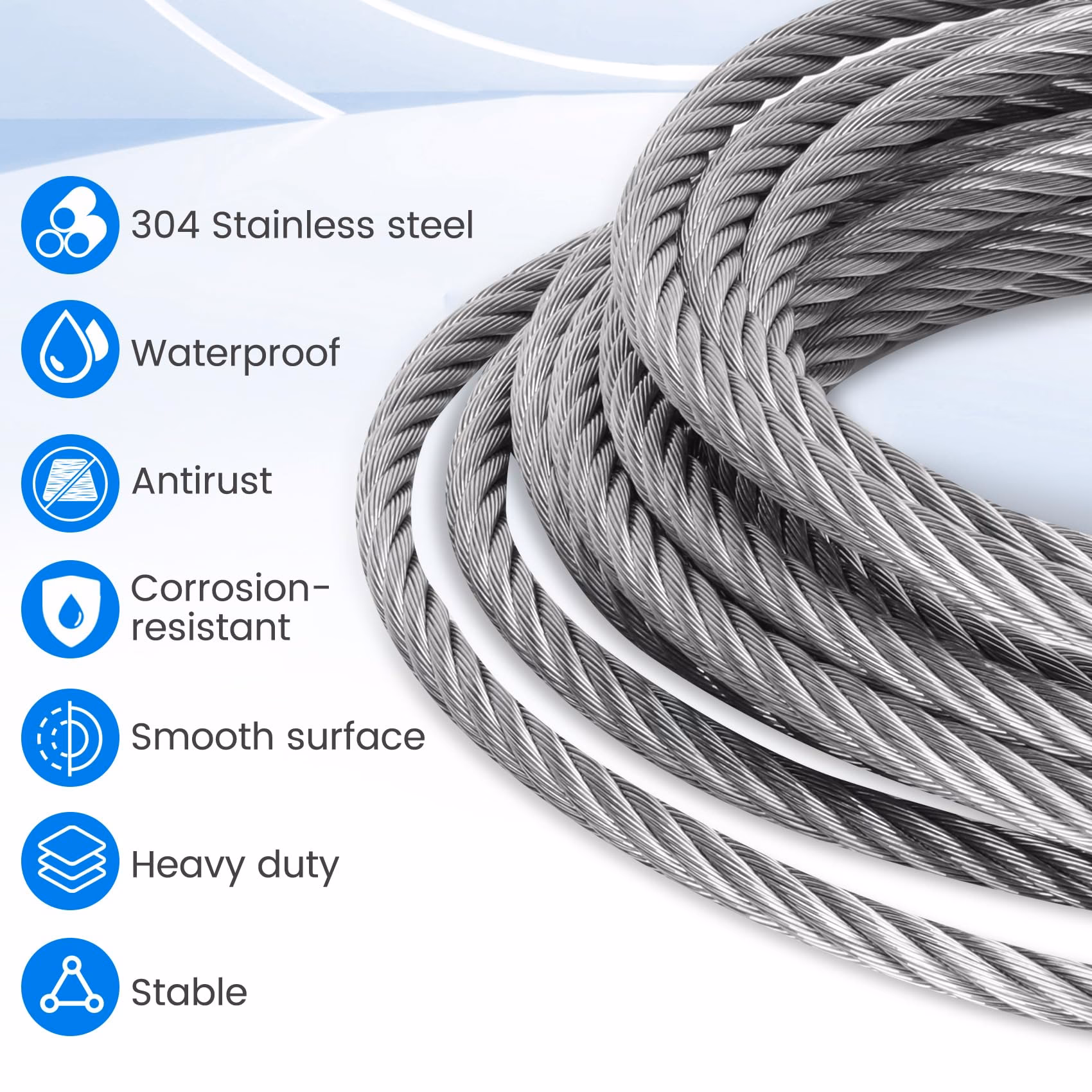 ¿Cuál es el descuento en los cables de acero negro y galvanizado?