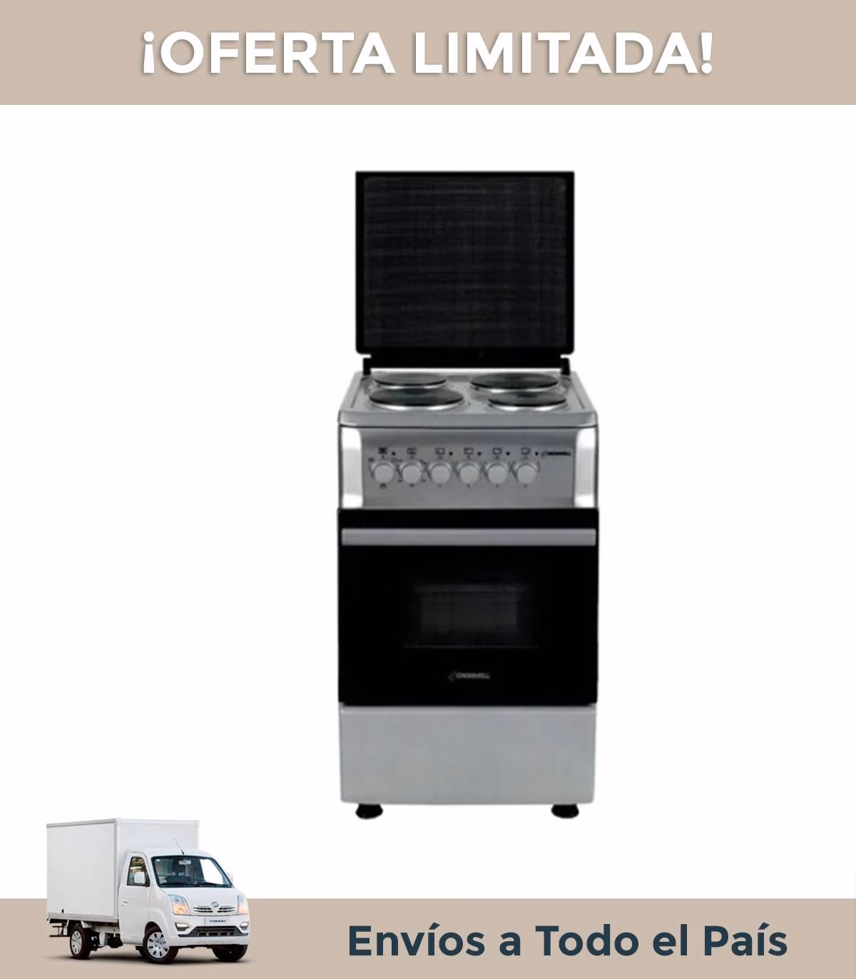 ¿Cuál es la primera cocina eléctrica vitrocerámica en acero inoxidable?