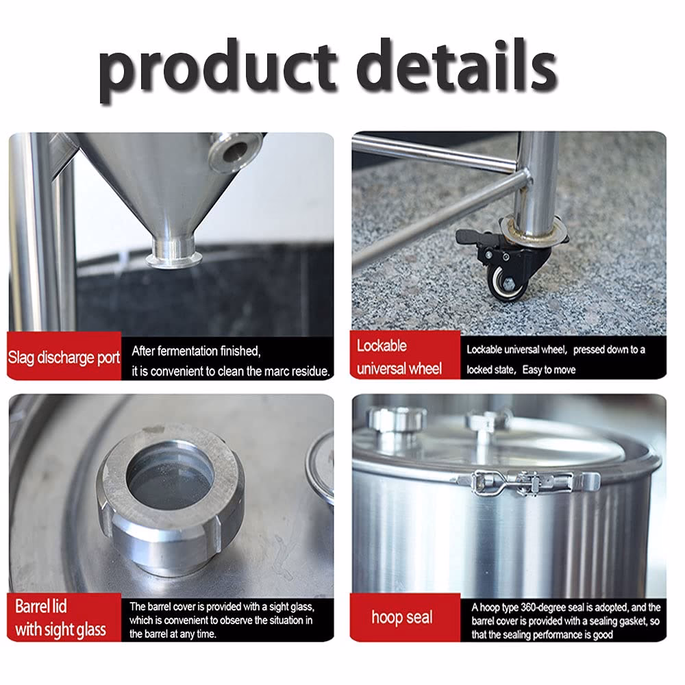 ¿Cuántos litros de acero inoxidable se utilizan para la fermentación?