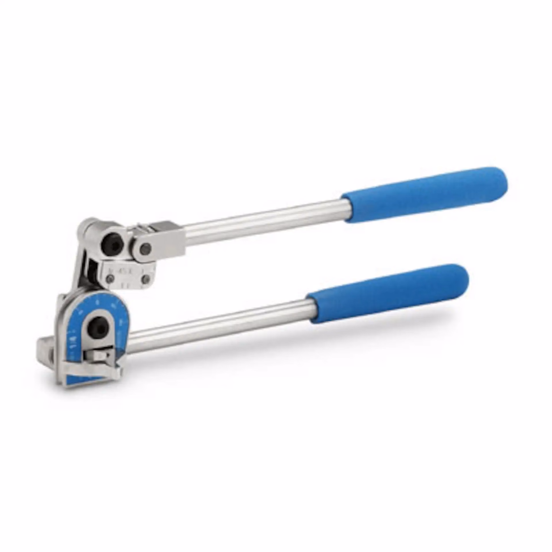 ¿Cómo se coloca un tubo en una dobladora de tubos?