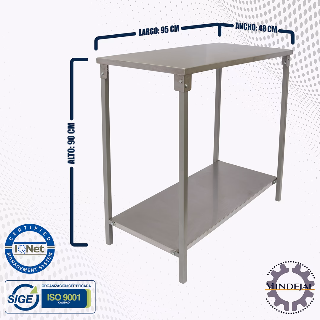 ¿Cuáles son las medidas de una mesa de acero inoxidable?