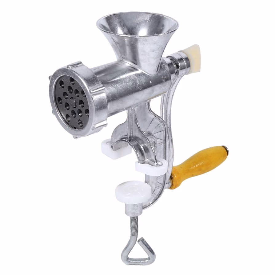 ¿Cómo funciona una picadora de carne manual?