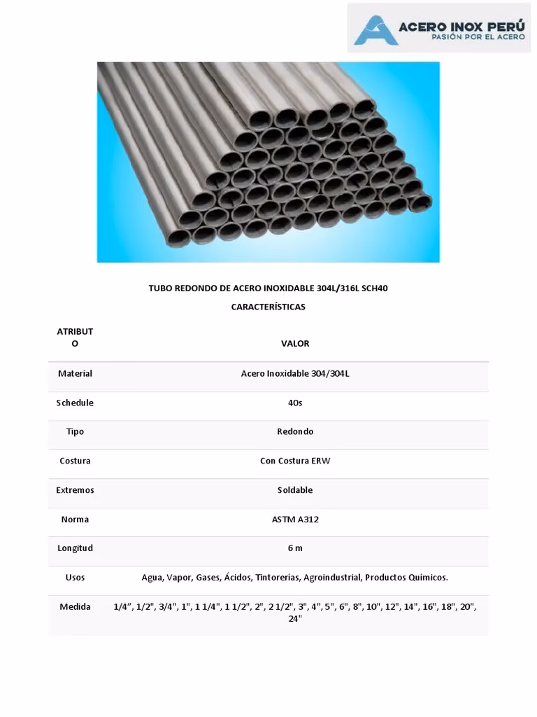 ¿Cuál es el código de la tubería de acero?